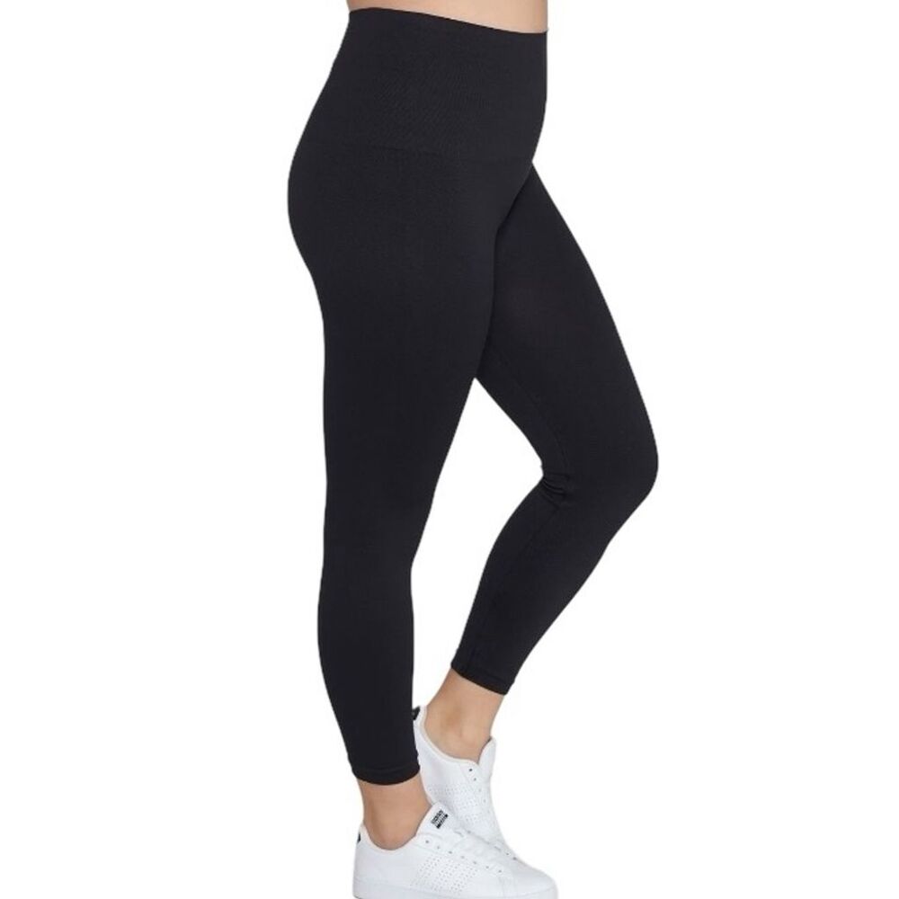 SPANX Black Look At Me Now High-Waist Seamless Cropped Leggings Compression